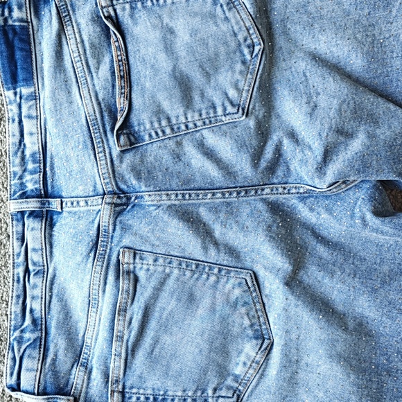 Pilcro Anthropologie High-Rise Gem Straight-Leg Jeans Rhinestone Embellished 31 - Picture 11 of 11